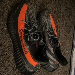 Yeezy Kids Black and Orange Sneakers